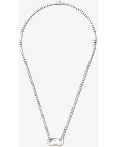 Eera 18kt White Gold Paris Diamond Tennis Necklace - Metallic