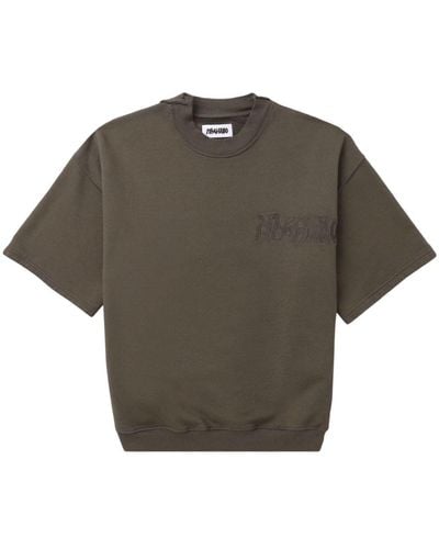 Magliano Logo-embroidered Cotton T-shirt - Grey