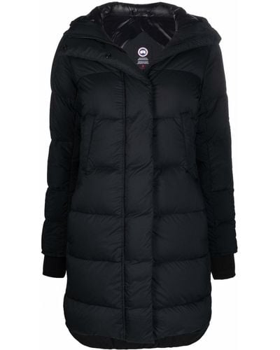 Canada Goose Logo-patch Feather-down Padded Coat - Black