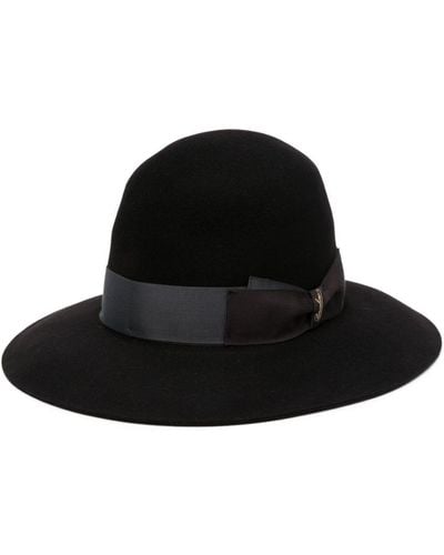 Borsalino Sombrero de verano con cinta en grosgrain - Negro
