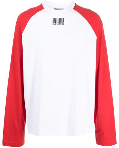 VTMNTS T-Shirt in Colour-Block-Optik - Rot
