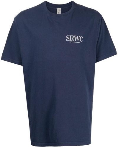 Sporty & Rich T-Shirt mit Logo-Print - Blau