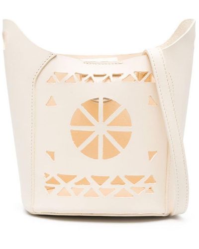 Ancient Greek Sandals Mini Tinos Faux-leather Crossbody Bag - White