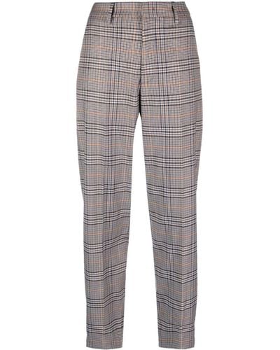 Dondup Micaela checked tapered trousers - Grigio