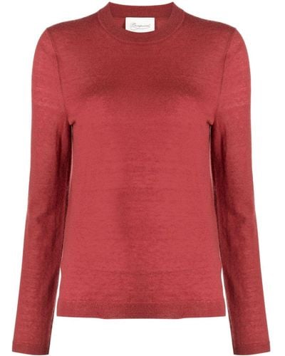 Bonpoint Crew-neck Cashmere Knit Top - Red