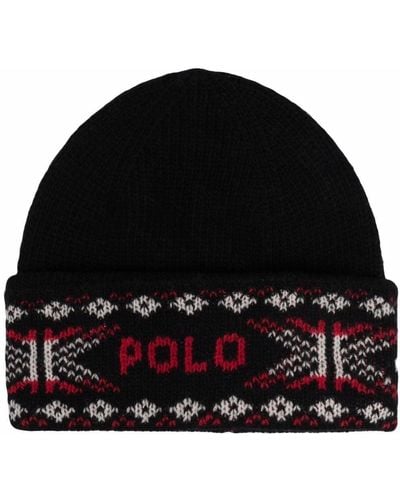 Polo Ralph Lauren Muts Met Gebreid Logo - Zwart