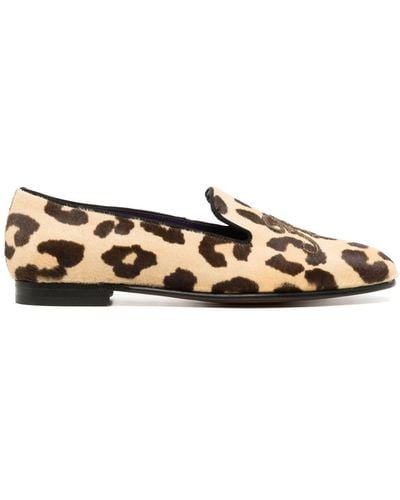 Ralph Lauren Collection Alonzo Leopard-print Loafers - Brown