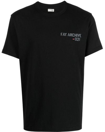 Fay Logo-print Cotton T-shirt - Black