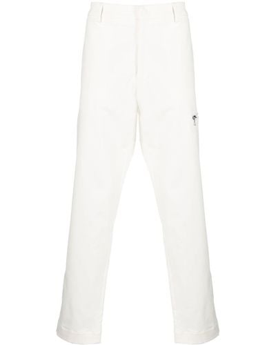 Moncler Pantalon droit à taille haute - Blanc