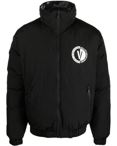 Versace リバーシブル パデッドジャケット - ブラック