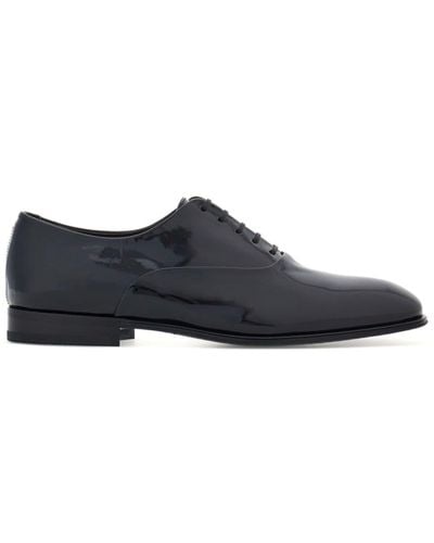 Ferragamo Patent-finish Oxford Shoes - Black