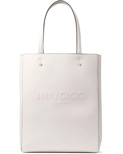 Jimmy Choo Lenny Debossed-logo Leather Tote Bag - White