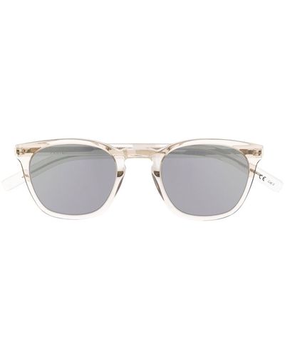 Saint Laurent Sl28 Slim Soft-square Frame Sunglasses - White