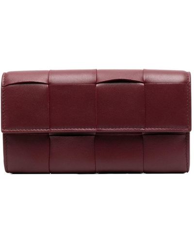 Bottega Veneta Intrecciato Flap Wallet - Purple