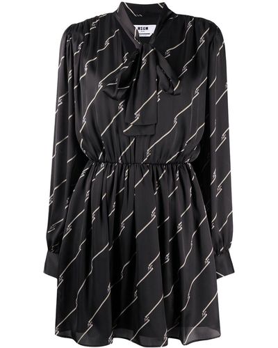 MSGM Mini-jurk Met Strik - Zwart
