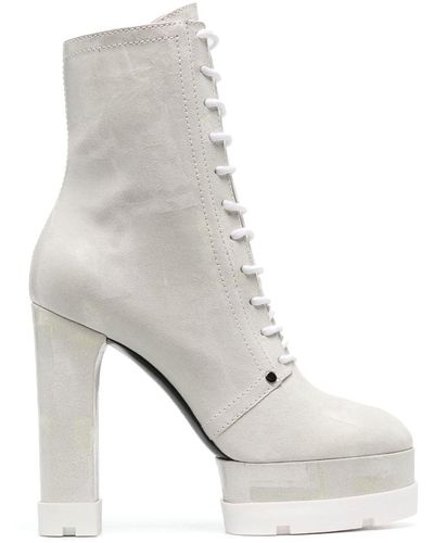 Casadei Bottines Nancy à lacets 120 mm - Blanc