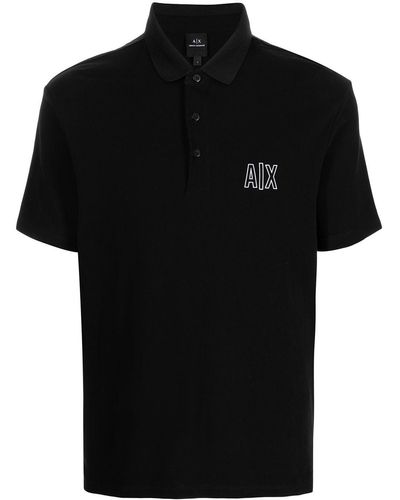 Armani Exchange ロゴ ポロシャツ - ブラック