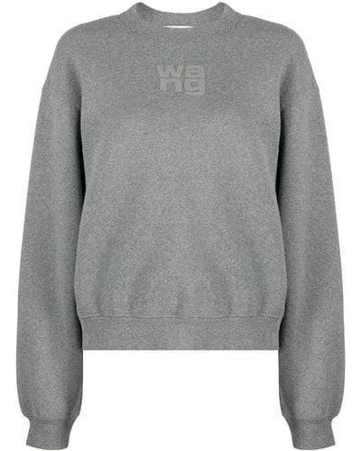 Alexander Wang Sweatshirt With Embossed Logo - Grey