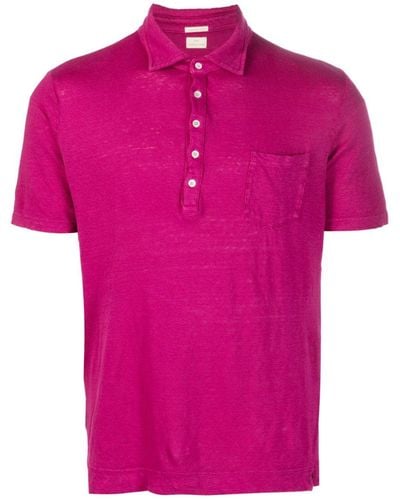 Massimo Alba Slub-texture Linen Polo Shirt - Pink