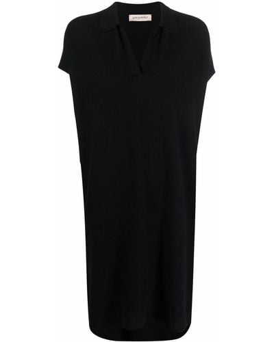 Gentry Portofino Knitted Shirt Dress - Black
