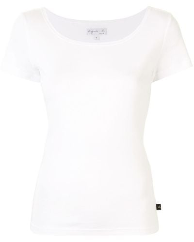 agnès b. Le Chic Scoop Neck T-shirt - White