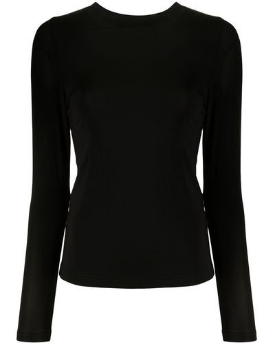 Rachel Gilbert Long-sleeve Tonal Jersey T-shirt - Black