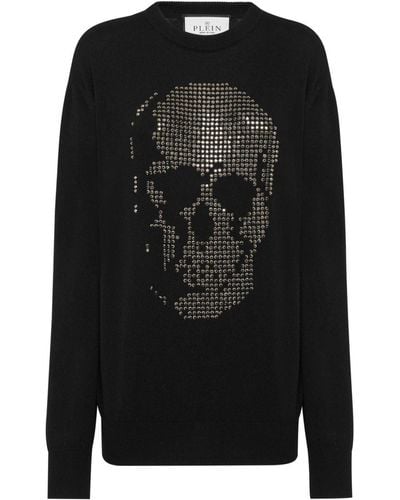 Philipp Plein Skull-motif Crystal-embellished Sweatshirt - Black