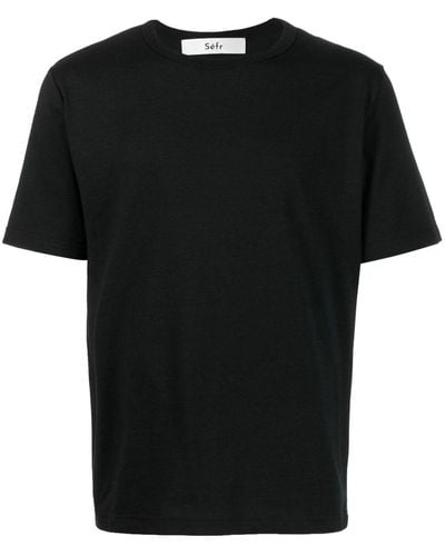 Séfr Luca Short-sleeve Round-neck T-shirt - Black
