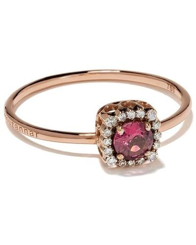 Selim Mouzannar 18kt Rose Gold Diamond Rhodolite Beirut Ring - Pink