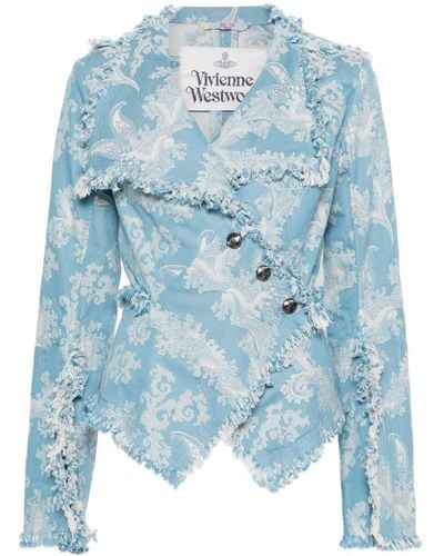 Vivienne Westwood Worth More Jacke mit Fransen - Blau