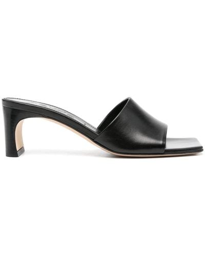 Aeyde Jeanie 55mm leather mules - Nero