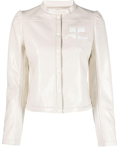 Courreges Jacke mit Logo-Patch - Weiß