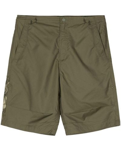 Maharishi Bestickte Shorts - Grün