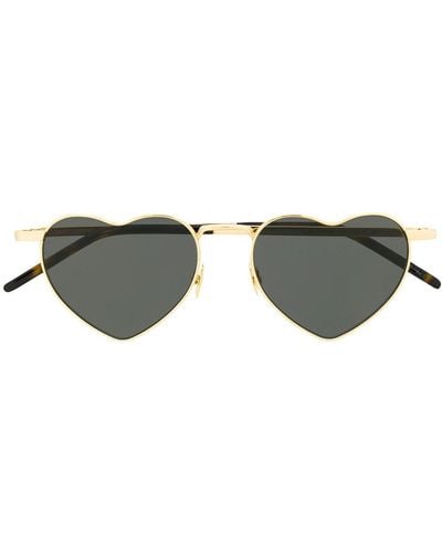 Saint Laurent Loulou Heart Sunglasses - Metallic