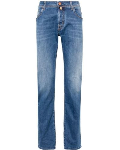 Jacob Cohen Halbhohe Straight-Leg-Jeans - Blau