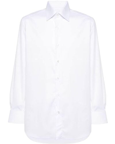 Brioni Plain Cotton Shirt - White