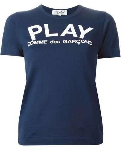 COMME DES GARÇONS PLAY Logo Print T-shirt - Blue