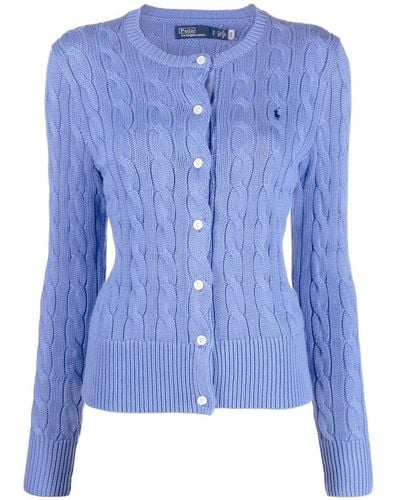 Ralph Lauren Polo Pony Cable-knit Cardigan - Blue