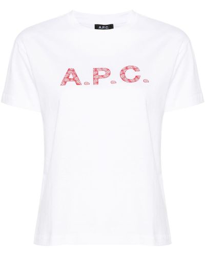 A.P.C. Logo-print Cotton T-shirt - White