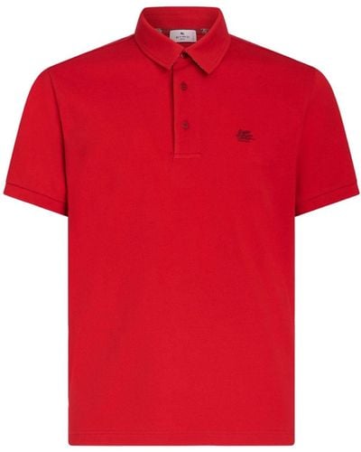 Etro Poloshirt Met Borduurwerk - Rood