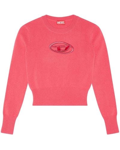 DIESEL M-areesa Logo-embroidered Sweater - Pink