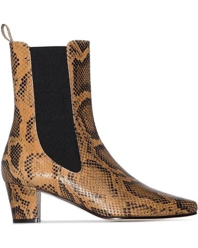 Paris Texas Python-print 50mm Ankle Boots - Brown