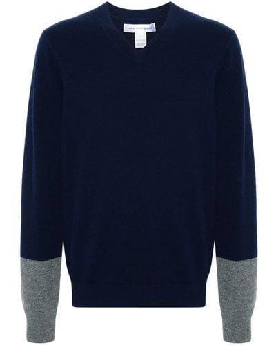 Comme des Garçons Knitted Wool Sweater - Blue