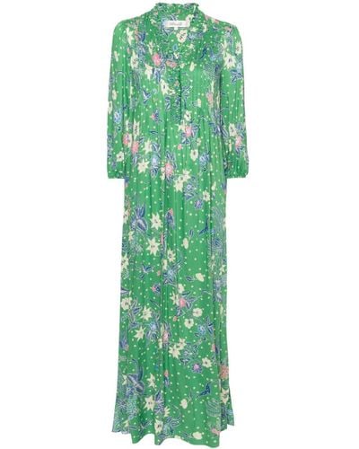 Diane von Furstenberg Robe longue Layla à fleurs - Vert