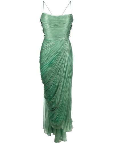 Maria Lucia Hohan Siona Draped Silk Dress - Green