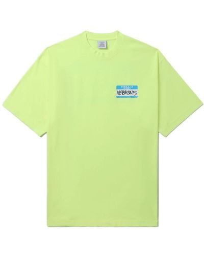 Vetements Graphic-print Cotton T-shirt - Green