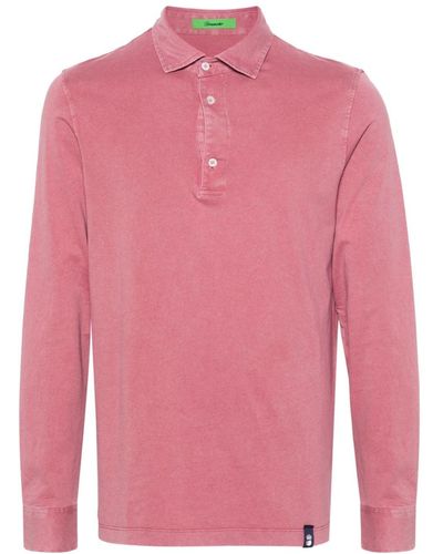 Drumohr Plain Cotton Polo Shirt - Pink