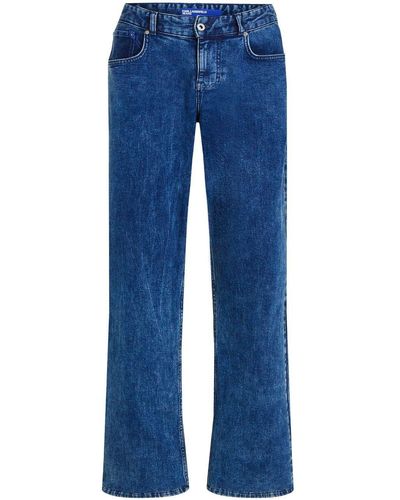 Karl Lagerfeld Halbhohe Straight-Leg-Jeans - Blau