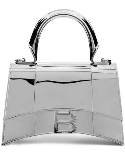 Balenciaga Mini sac à main Hourglass Metal - Gris