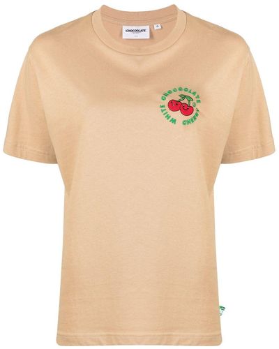 Chocoolate Logo-print Cotton T-shirt - Natural